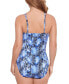 Фото #2 товара Women's Shirred Snakeskin-Print One-Piece Swimsuit, Created for Macy's