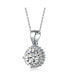 ფოტო #2 პროდუქტის Sterling Silver in White Gold Plated Clear Cubic Zirconia Stud Necklace