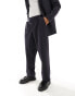 Selected Homme wide leg suit trouser in navy Синий, W28 L32 - фото #4