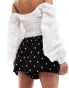 Фото #4 товара New Look broderie embroidered shorts in black