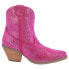 Dingo Rhinestone Cowgirl Round Toe Cowboy Booties Womens Pink Casual Boots DI577