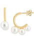 EFFY® Freshwater Pearl (4-6mm) Graduated Hoop Earrings in 14k Gold-Plated Sterling Silver
