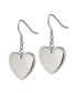 Фото #2 товара Stainless Steel Polished Heart Dangle Shepherd Hook Earrings