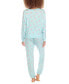 ფოტო #2 პროდუქტის Women's Printed Brushed Jersey Lounge Set