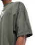 Фото #5 товара ASOS DESIGN heavyweight extreme oversized rolled sleeve t-shirt 240gsm in khaki