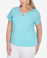 Фото #3 товара Plus Size Spring Into Action Solid Short Sleeve Shirt