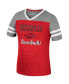 Big Girls Cardinal, Heather Gray Arkansas Razorbacks Summer Striped V-Neck T-shirt