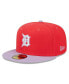 Фото #1 товара Men's Red, Lavender Detroit Tigers Spring Color Two-Tone 59FIFTY Fitted Hat