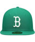 Фото #4 товара Men's Green Boston Red Sox Logo White 59FIFTY Fitted Hat