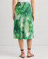 Фото #2 товара Women's Palm Frond-Print Charmeuse Midi Skirt