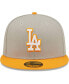 Фото #3 товара Men's Gray, Orange Los Angeles Dodgers 2020 World Series Cooperstown Collection Undervisor 59FIFTY Fitted Hat
