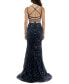 ფოტო #2 პროდუქტის Juniors' Sequined Lace-Up Gown