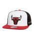 Mitchell Ness Men's White/Red Chicago Bulls Core Snapback Hat