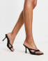 Public Desire Kristen toe post heeled shoes in black satin