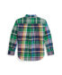 Toddler and Little Boys Plaid Cotton Oxford Shirt