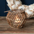 Rustic Rattan Vertical Teelichthalter