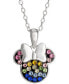 ფოტო #1 პროდუქტის Children's Rainbow Crystal Minnie Mouse 18" Pendant Necklace in Sterling Silver