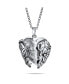 ფოტო #2 პროდუქტის Carved Leaves Garden Lady Bug Flowers Heart Shape Locket That Hold Photo Pictures Oxidized Sterling Silver Locket Necklace Pendant Customizable