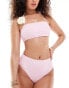 In The Style exclusive high leg bikini bottoms co-ord in baby pink