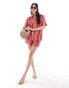 Rhythm sahara tie dye short sleeve beach shirt co-ord in red Красный, 38 - фото #4