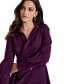 ფოტო #5 პროდუქტის Petite Collared-V-Neck Long-Sleeve Short Dress