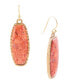 Odyssey Genuine Orange Sponge Coral Long Rectangle Statement Earrings