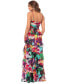 Women's Printed Tiered Ruffle-Trim Long Dress