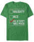 Фото #1 товара Men's Naughty Nice Humor Christmas Short Sleeve T-shirt