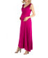 V Neck Sleeveless Maternity Maxi Dress with Belt