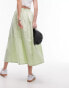 Topshop poplin midi full skirt in lime