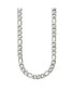 Stainless Steel Satin 7mm 18 inch Figaro Chain Necklace