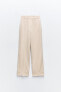 Wide-leg linen-blend trousers