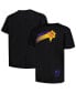 ფოტო #1 პროდუქტის Men's Black Distressed Phoenix Suns Big and Tall Hardwood Classics Vintage-Like Logo T-shirt