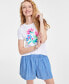 ფოტო #3 პროდუქტის Women's Fresh Bouquet T-Shirt, Created for Macy's
