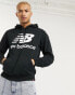 New Balance large logo hoodie in black