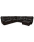Фото #7 товара Hutchenson 132.5" 7-Pc. Zero Gravity Leather Sectional with 3 Power Recliners, Chaise and 2 Consoles, Created for Macy's