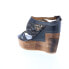 Фото #6 товара Bed Stu Petra F394003 Womens Black Leather Hook & Loop Wedges Sandals Shoes 11
