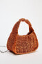 Фото #5 товара Плетеная сумка-шопер со стразами ZARA