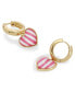 ფოტო #2 პროდუქტის Pink Heart Charm Huggie Earrings