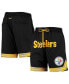 Фото #1 товара Men's Black Pittsburgh Steelers Just Don Gold Rush Shorts