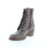 Bed Stu Judgement F385001 Womens Gray Leather Lace Up Casual Dress Boots 6.5