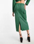 Extro & Vert maxi skirt with split in green check co-ord