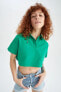 Фото #1 товара Модель: Блузка Crop Top с коротким рукавом defacto