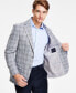 Фото #4 товара Men's Modern-Fit Blue Plaid Sport Coat