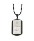 Фото #1 товара Brushed Black IP-plated with CZ DAD Dog Tag Ball Chain Necklace