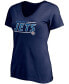 ფოტო #3 პროდუქტის Women's Navy Winnipeg Jets Mascot In Bounds V-Neck T-shirt
