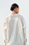 Фото #5 товара Рубашка из смесового льна в полоску с блестящей нитью ZARA