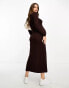 Cotton On Maternity long sleeve midi dress in brown