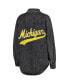 Фото #2 товара Women's Charcoal Michigan Wolverines Multi-Hit Tri-Blend Oversized Button-Up Denim Jacket