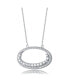 Фото #3 товара CZ STERLING SILVER RHODIUM OUTLINED CIRCLE NECKLACE
